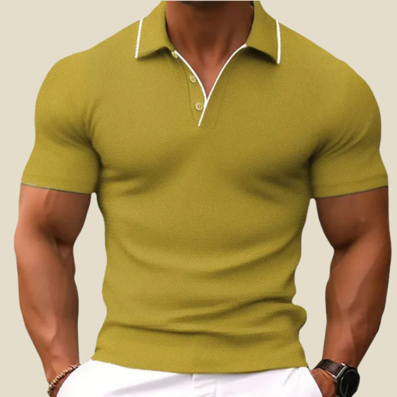 Kellan | Men’s Slim-Fit Waffle-Knit Tipped Polo Shirt