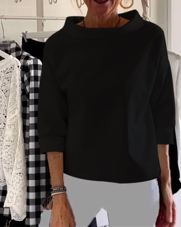 Stella | Women’s Structured Rolled Neck Boxy Blouse