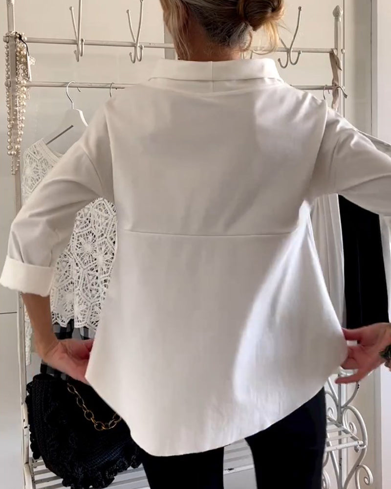 Stella | Women’s Structured Rolled Neck Boxy Blouse
