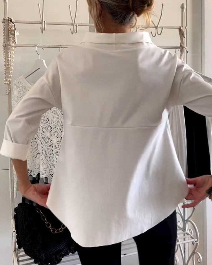 Stella | Women’s Structured Rolled Neck Boxy Blouse