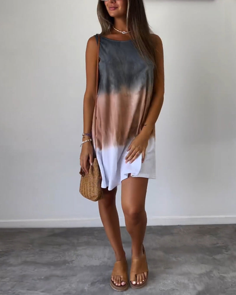 Mara | Women’s Ombre Sleeveless Swing Mini Dress