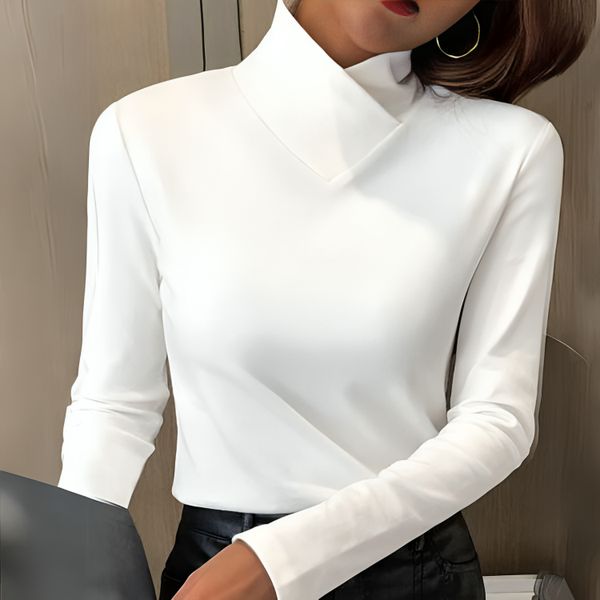 Women’s Mock Neck Long Sleeve Knit Top