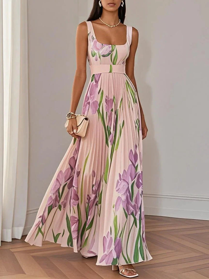 Floral Square-Neck Maxi Dress