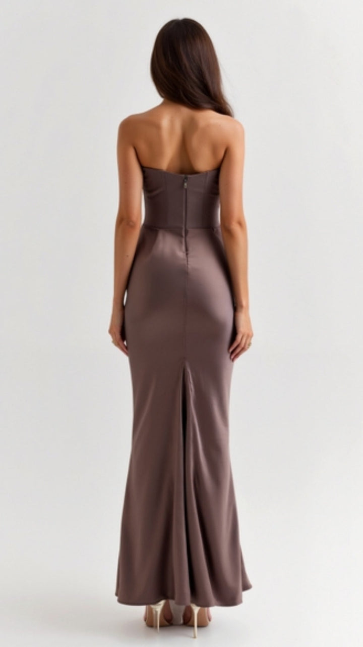 Celine | Women’s Sleek Column Wedding Guest Maxi Dress