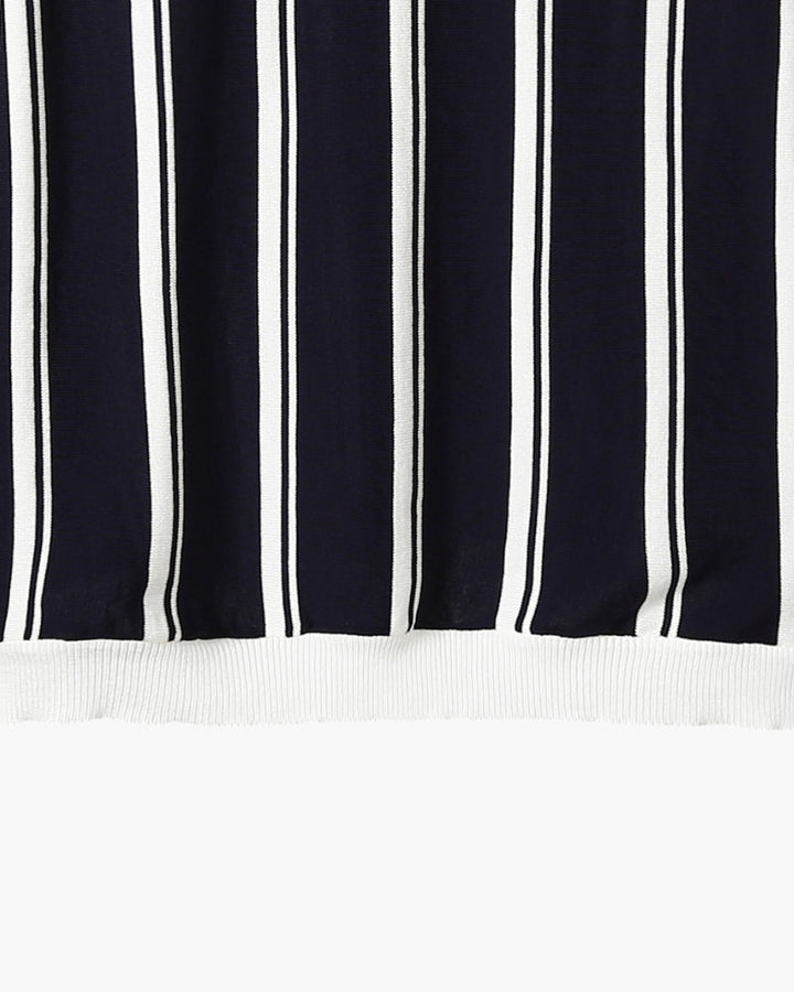 Rylan | Men’s Quarter-Zip Vertical Stripe Fine-Knit Polo