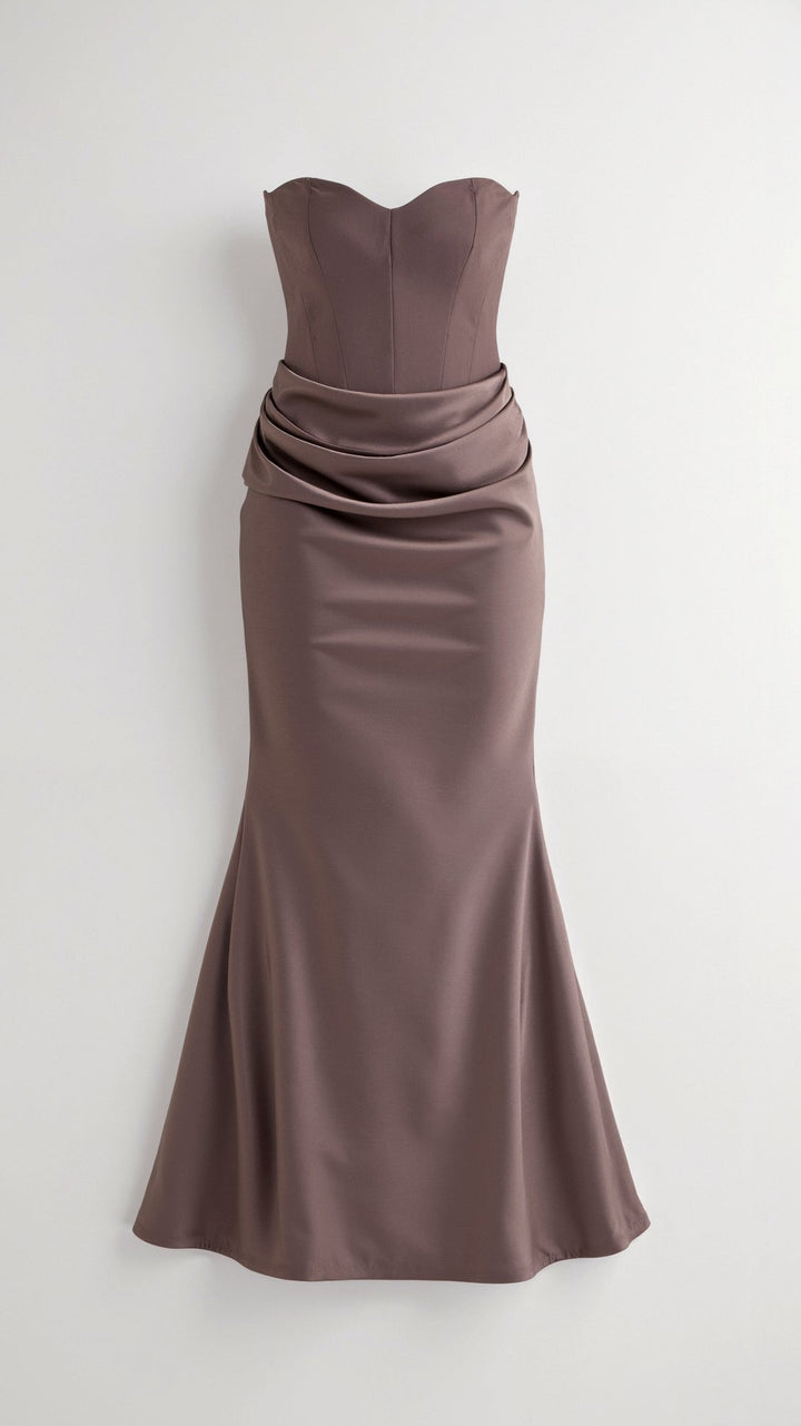 Celine | Women’s Sleek Column Wedding Guest Maxi Dress