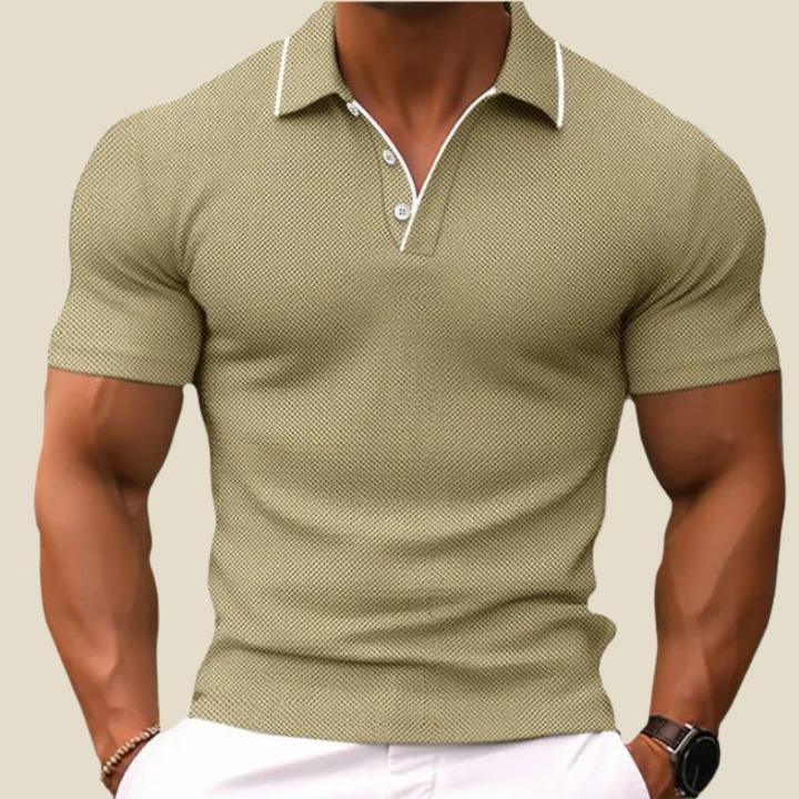Kellan | Men’s Slim-Fit Waffle-Knit Tipped Polo Shirt