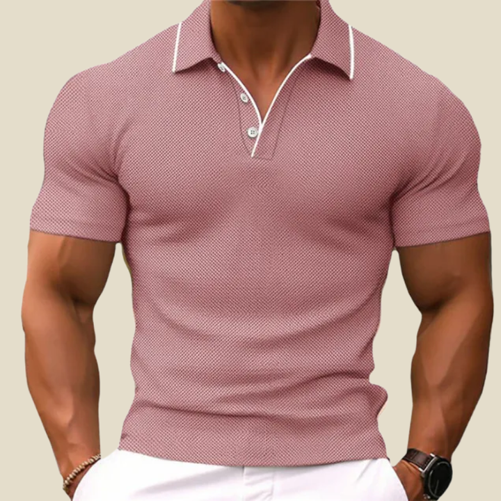 Kellan | Men’s Slim-Fit Waffle-Knit Tipped Polo Shirt