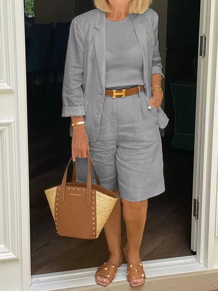 Sasha | Women’s Short-Sleeve Blazer &amp; Shorts Set