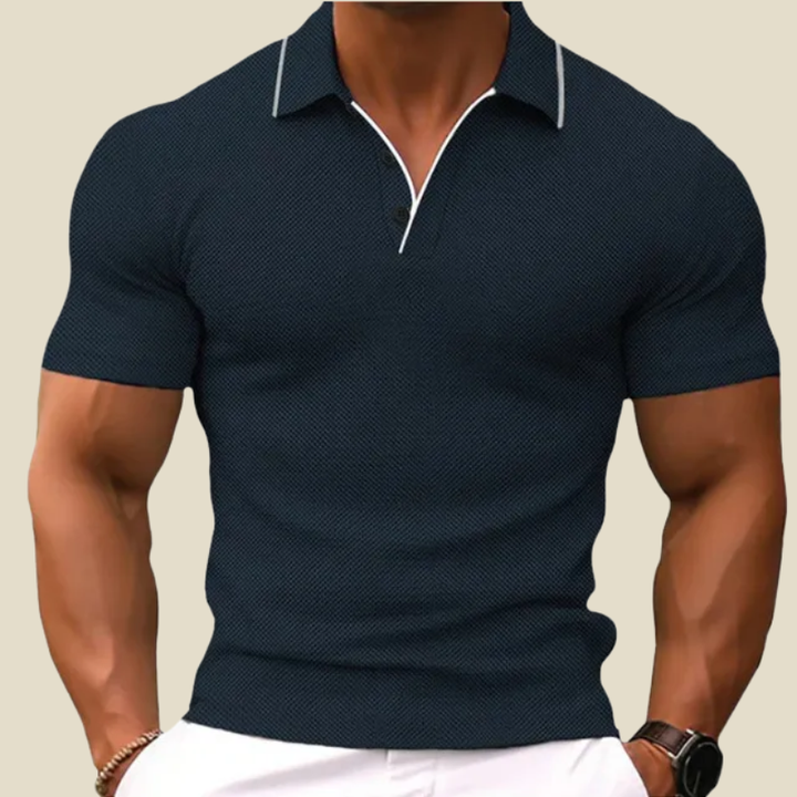 Kellan | Men’s Slim-Fit Waffle-Knit Tipped Polo Shirt