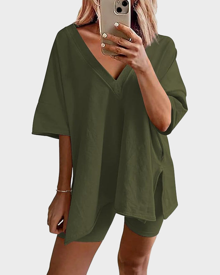 Camilla | Women’s Reversible Tee &amp; Biker Short Set