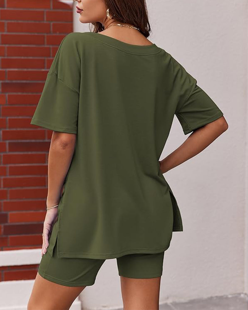 Camilla | Women’s Reversible Tee &amp; Biker Short Set