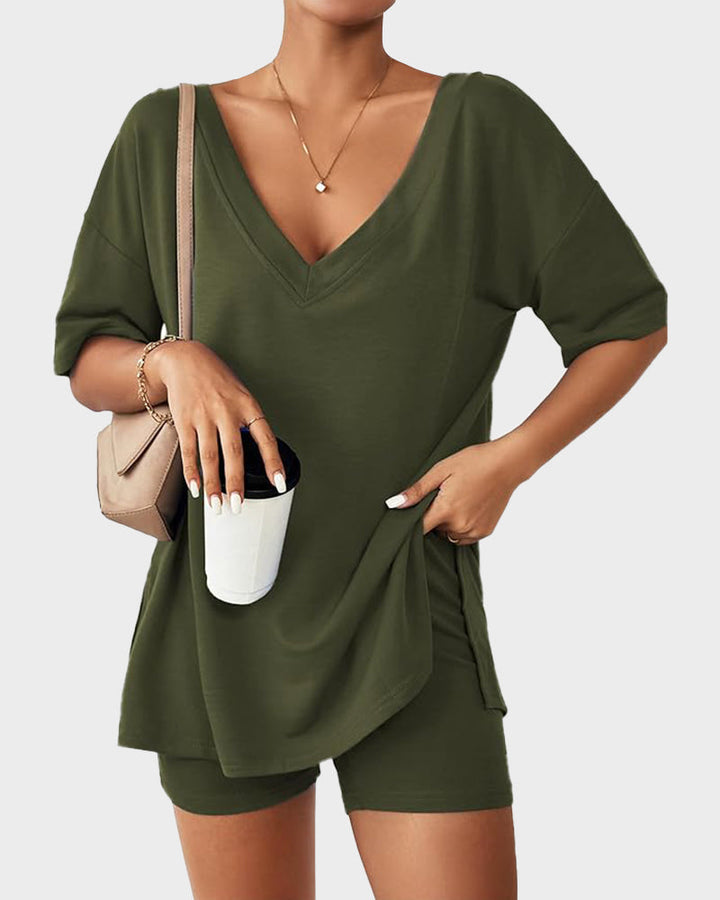 Camilla | Women’s Reversible Tee &amp; Biker Short Set