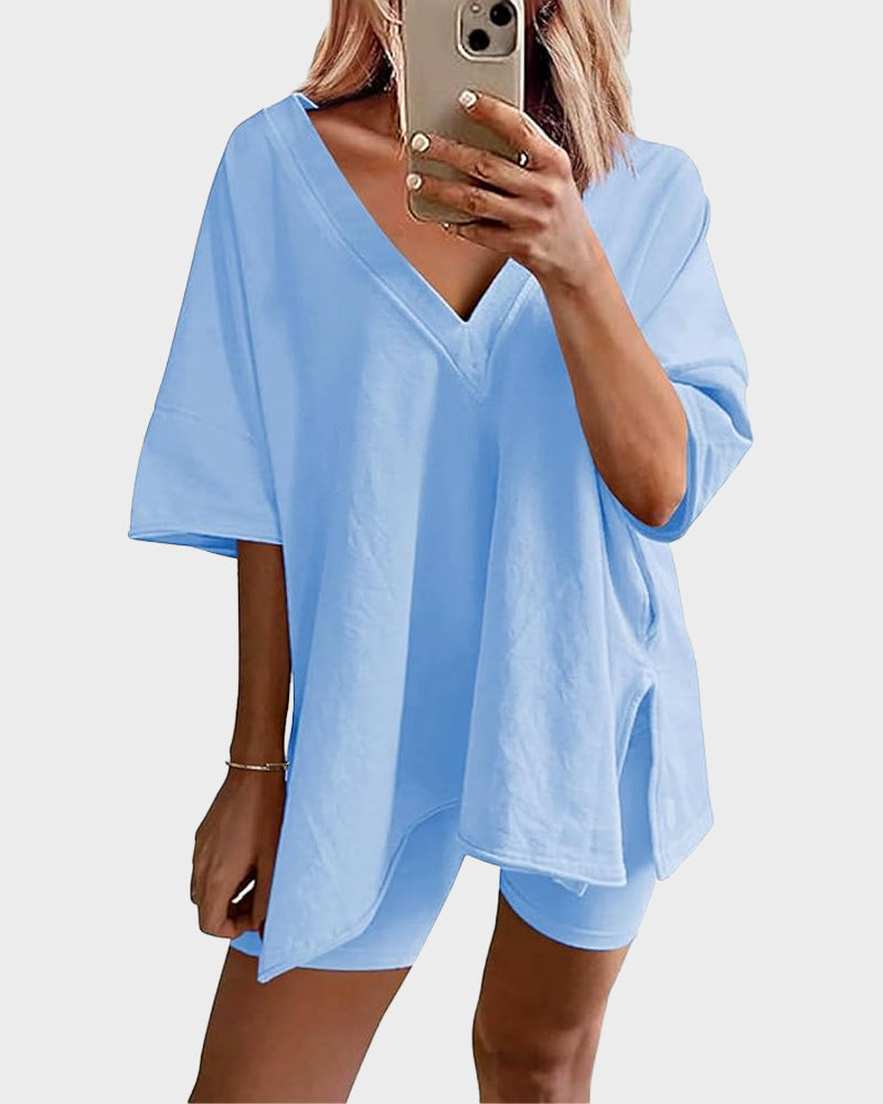 Camilla | Women’s Reversible Tee &amp; Biker Short Set