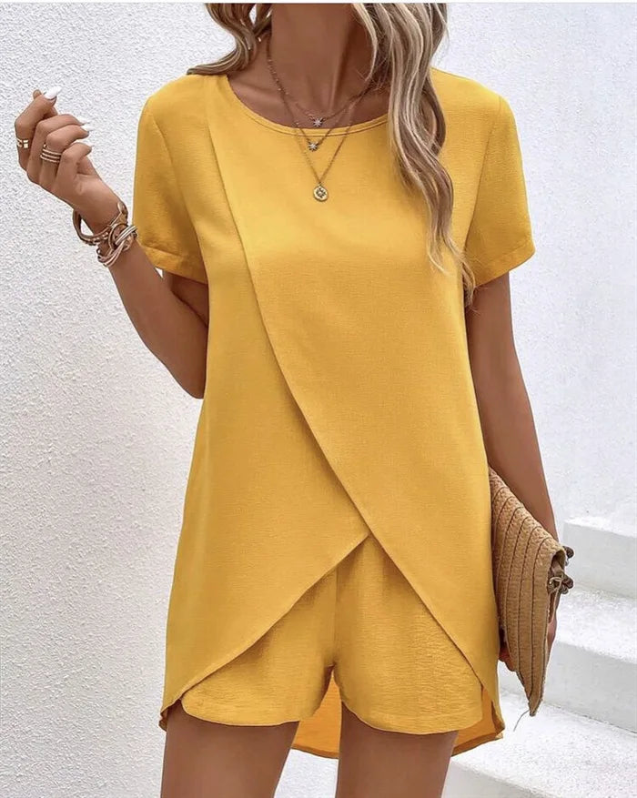 Elaine | Women’s Layered Top &amp; Shorts Co-ord Set