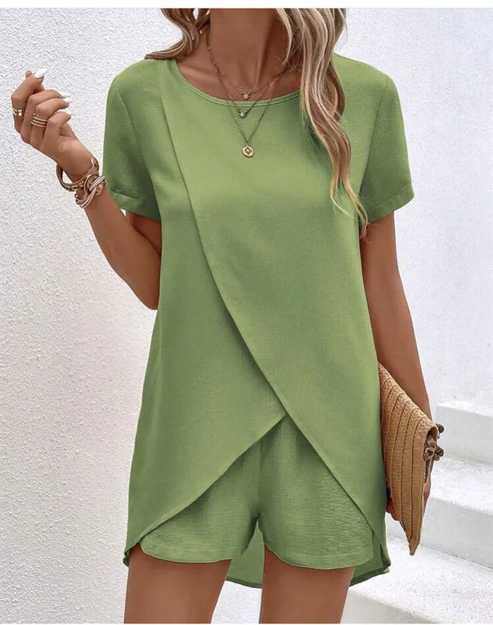 Elaine | Women’s Layered Top &amp; Shorts Co-ord Set