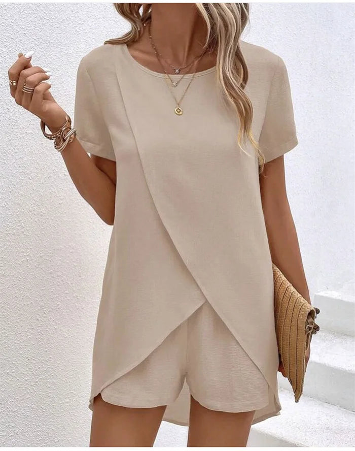 Elaine | Women’s Layered Top &amp; Shorts Co-ord Set