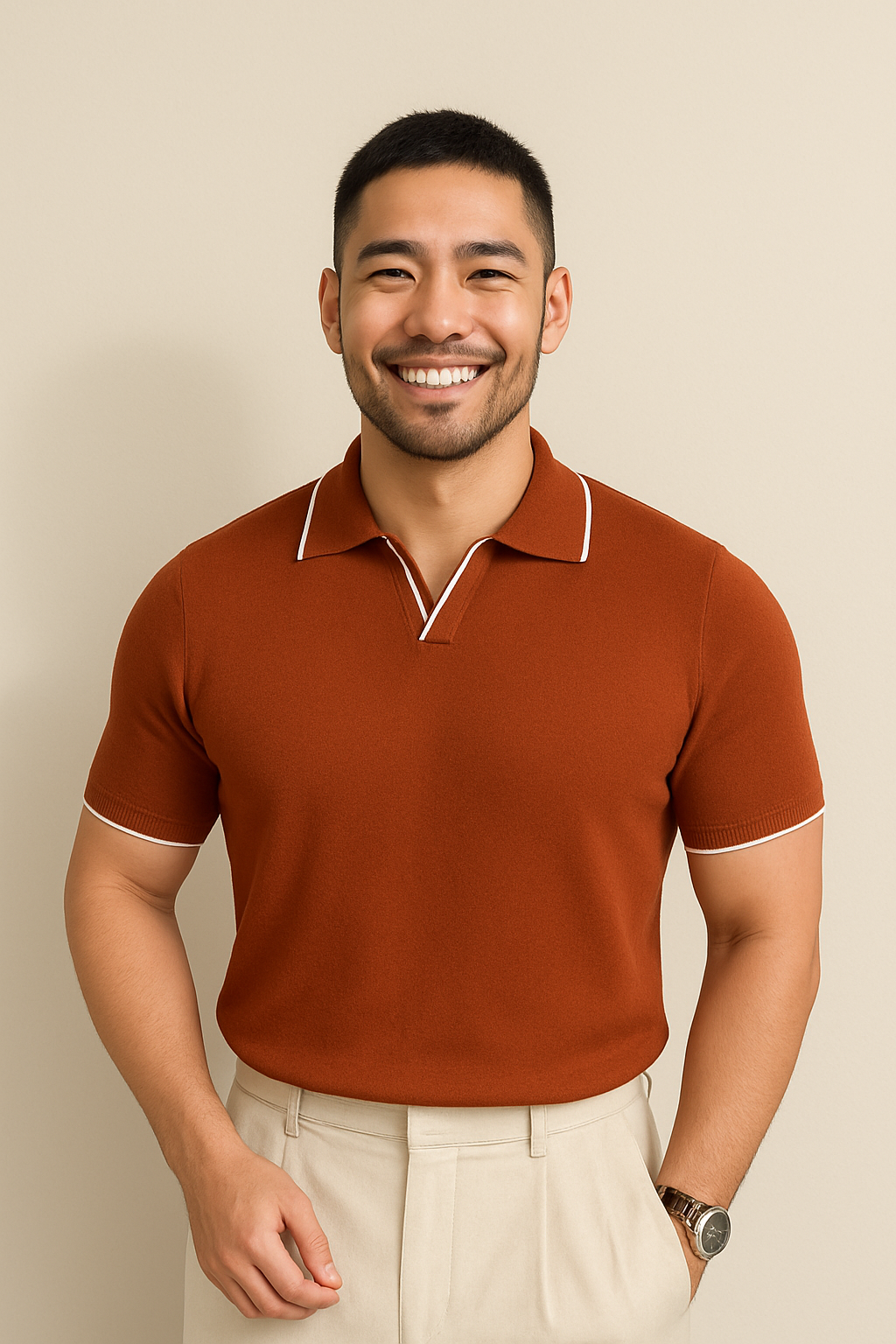 Julian | Men’s Slim-Fit Contrast-Trim Knit Polo