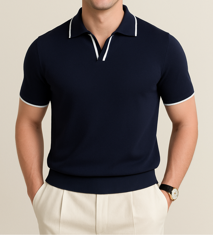Julian | Men’s Slim-Fit Contrast-Trim Knit Polo