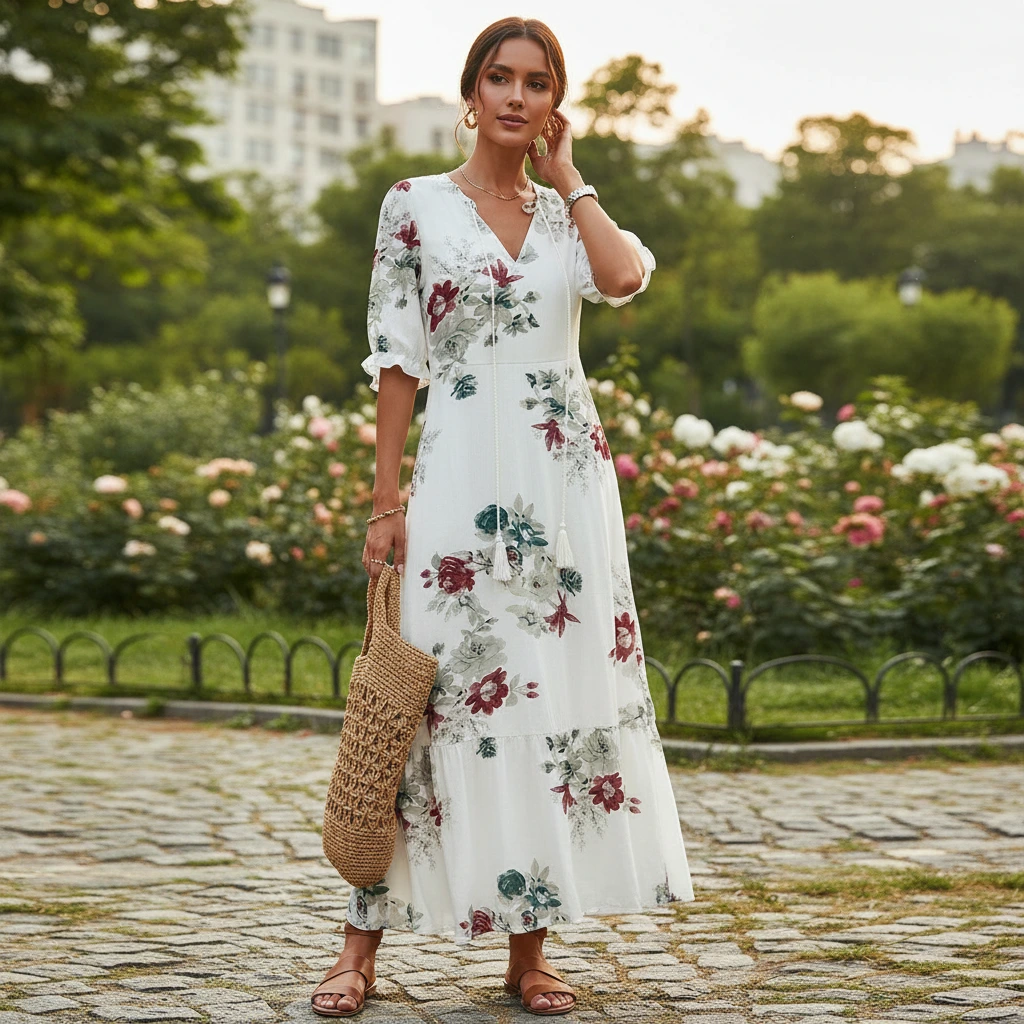 Women’s Bohemian Pattern Maxi Dress
