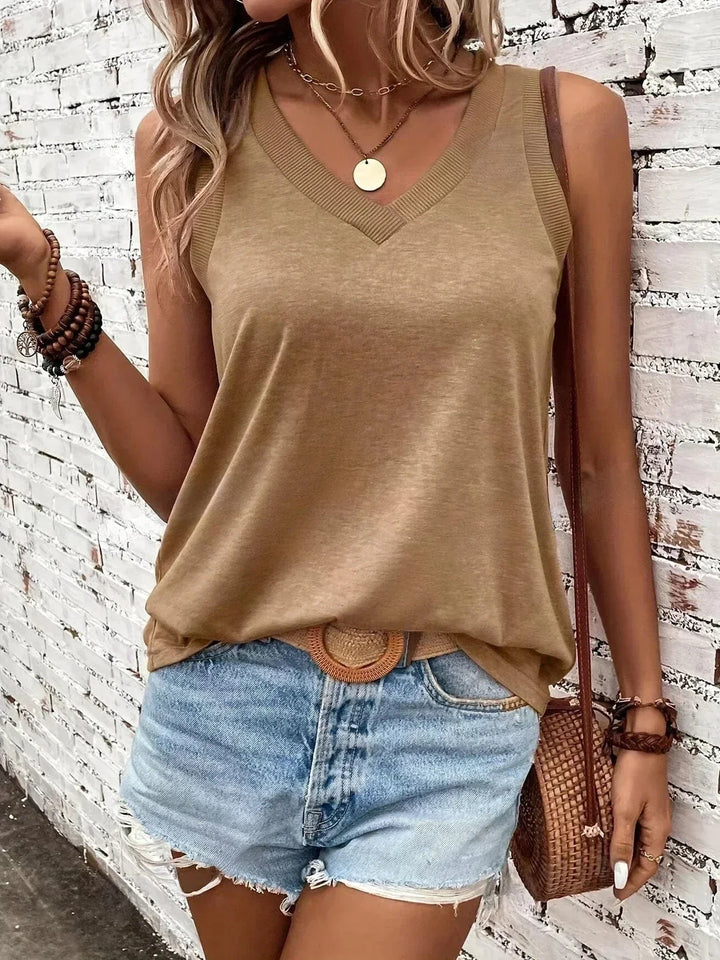 Solenya | Casual V-Neck Tank Top