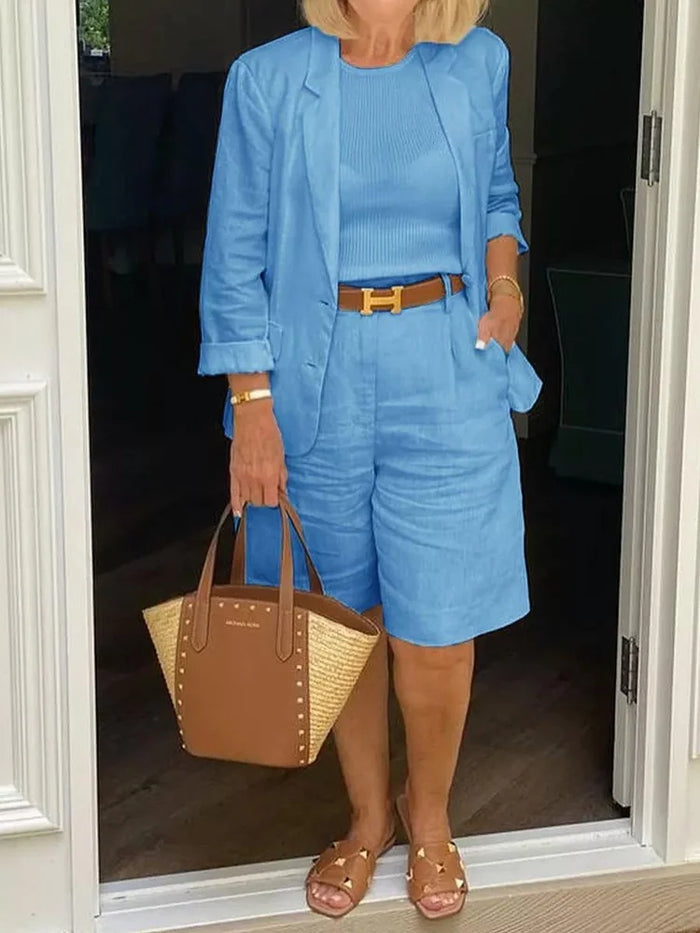 Sasha | Women’s Short-Sleeve Blazer &amp; Shorts Set