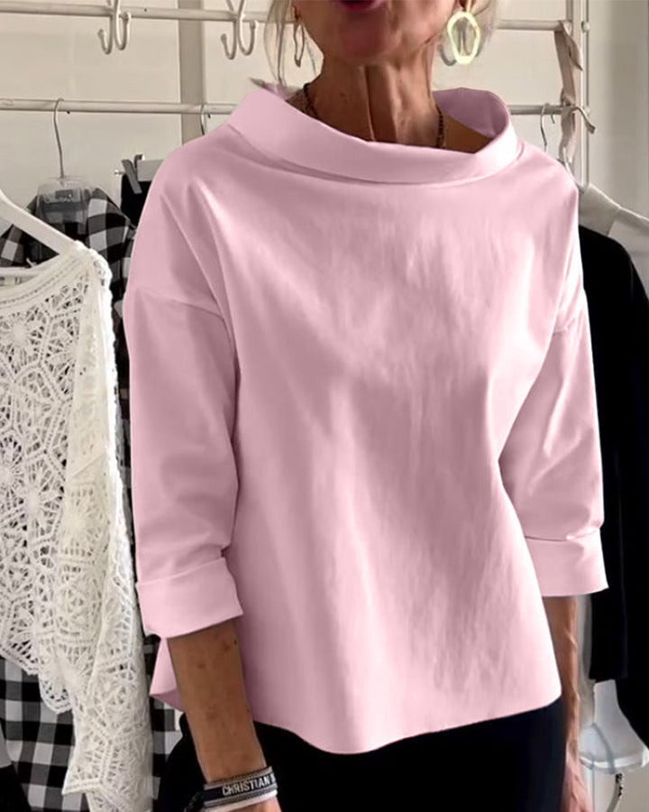 Stella | Women’s Structured Rolled Neck Boxy Blouse