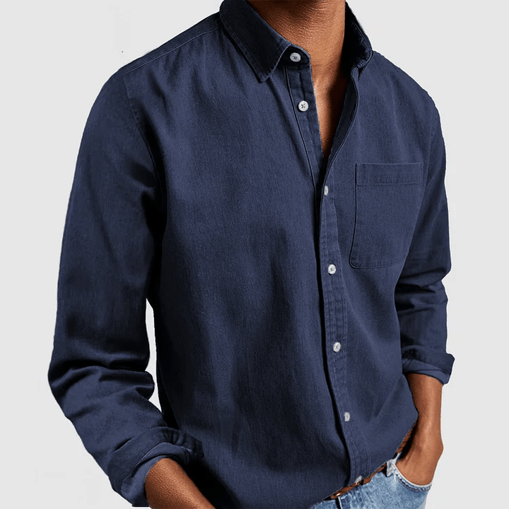Callum | Men’s Breathable Cotton-Blend Relaxed Casual Shirt
