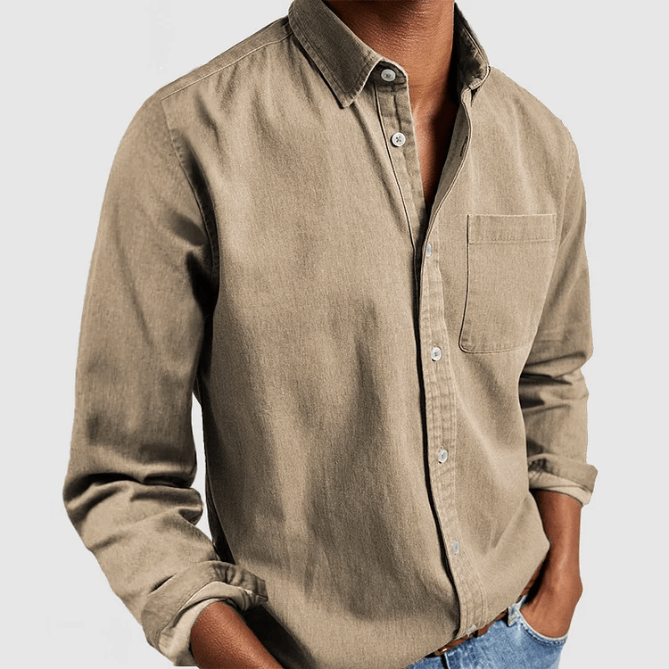 Callum | Men’s Breathable Cotton-Blend Relaxed Casual Shirt