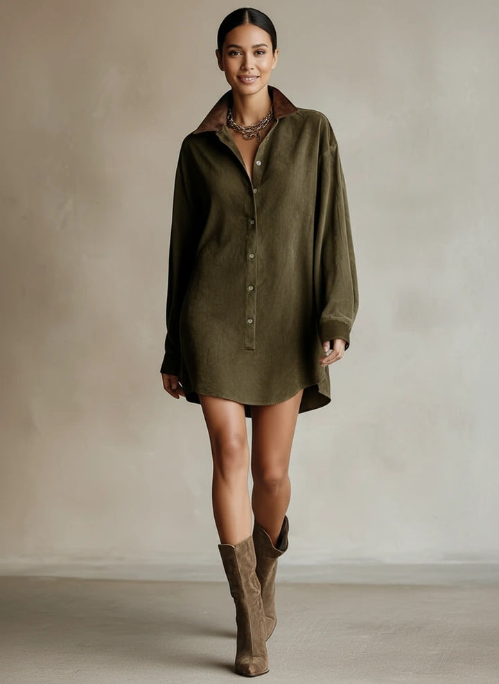 Avalora | Relaxed Button-Down Women’s Shirt Dress