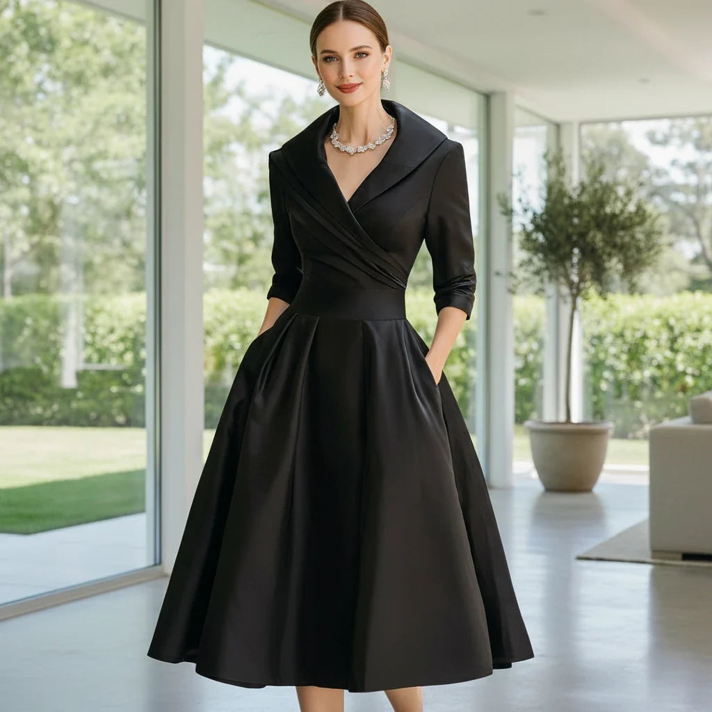 Elegant Pleated Midi Dress