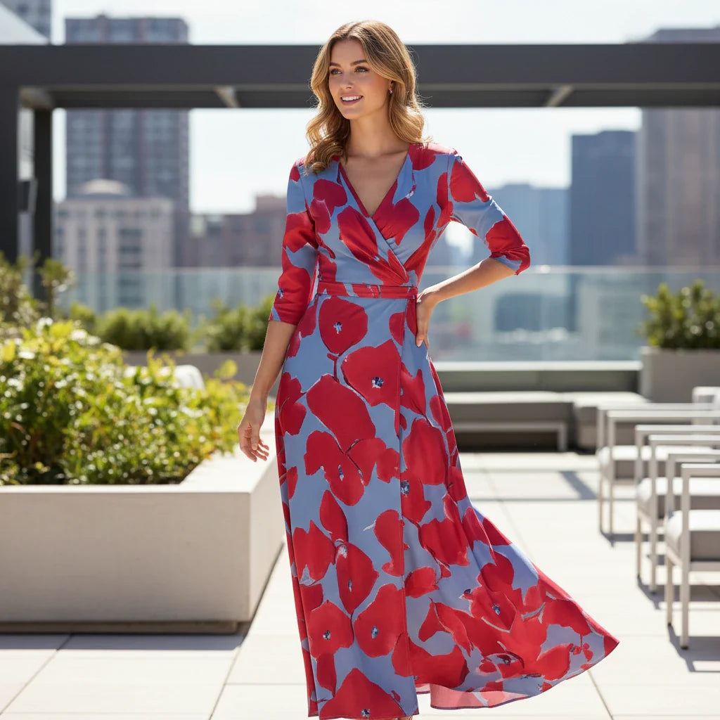 Floral Wrap Maxi Dress