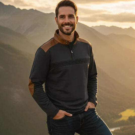Two-Tone Half-Zip Men’s Pullover