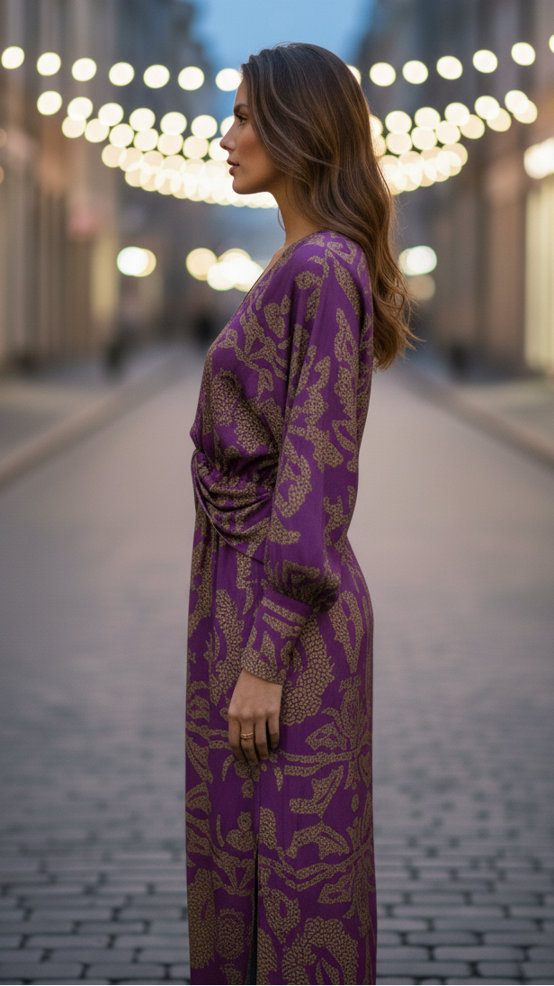 Lara | Women’s Structured V-Neck Wedding Guest Midi Dress