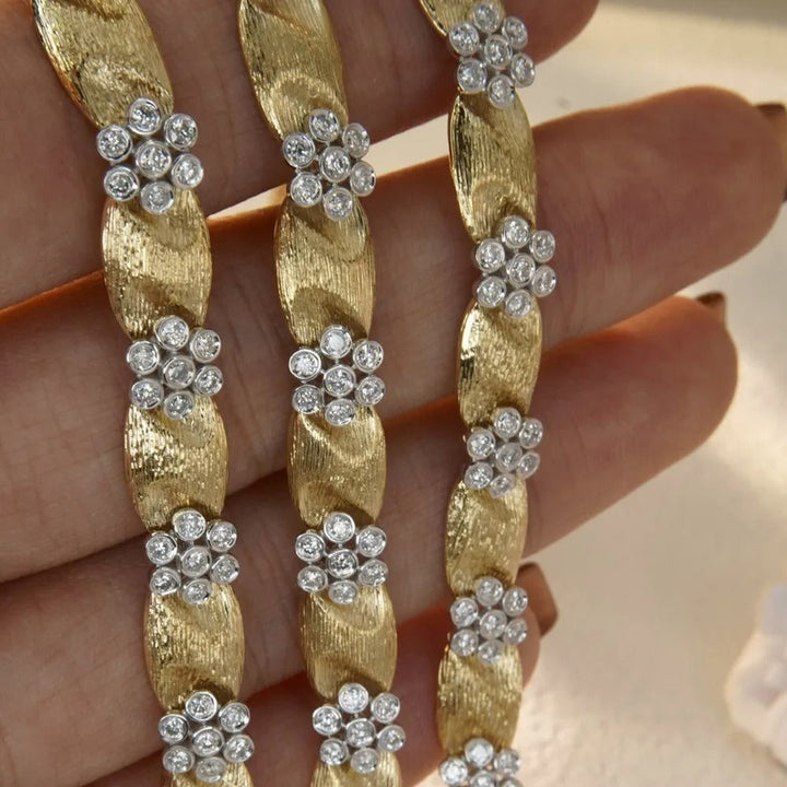 Shelly Handmade Medieval Vintage Style Real 18K Yellow Gold Bracelets