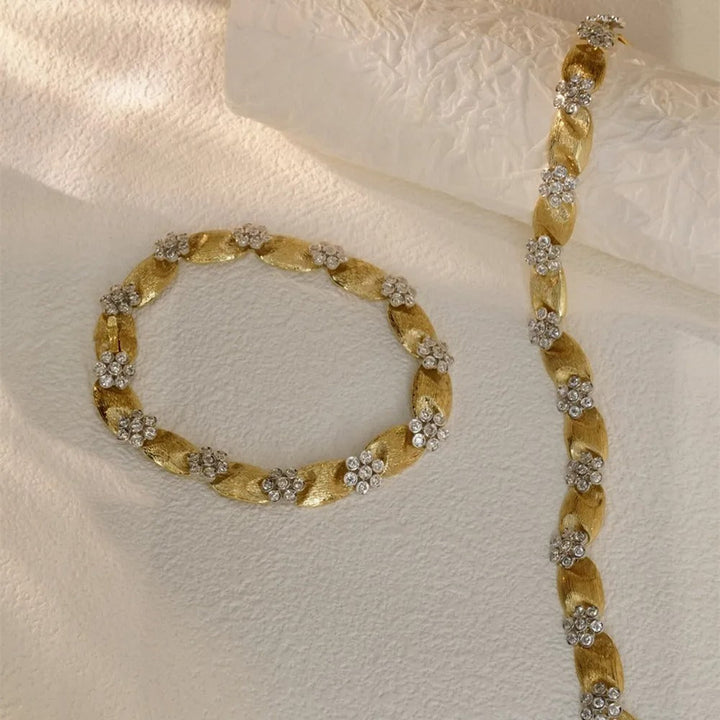 Shelly Handmade Medieval Vintage Style Real 18K Yellow Gold Bracelets
