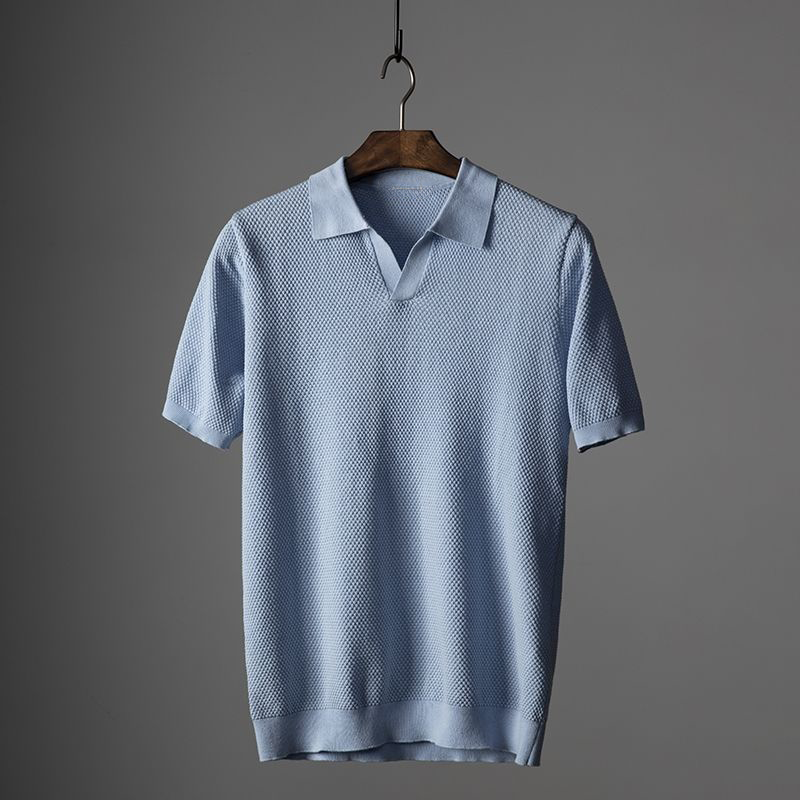 Vance | Men’s Textured Knit Short-Sleeve Polo Shirt