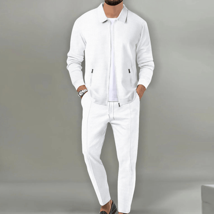 Koda | Men’s Waffle-Knit Zip-Up Jacket &amp; Trousers Set