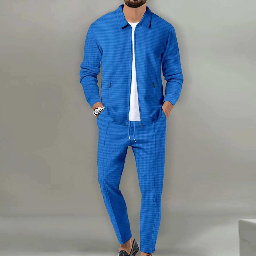 Koda | Men’s Waffle-Knit Zip-Up Jacket &amp; Trousers Set