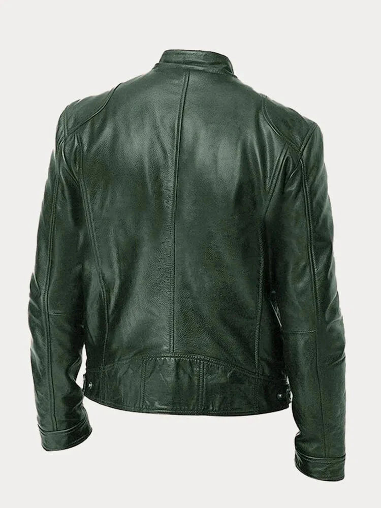 Renvero | Casual Faux Leather Jacket for Men