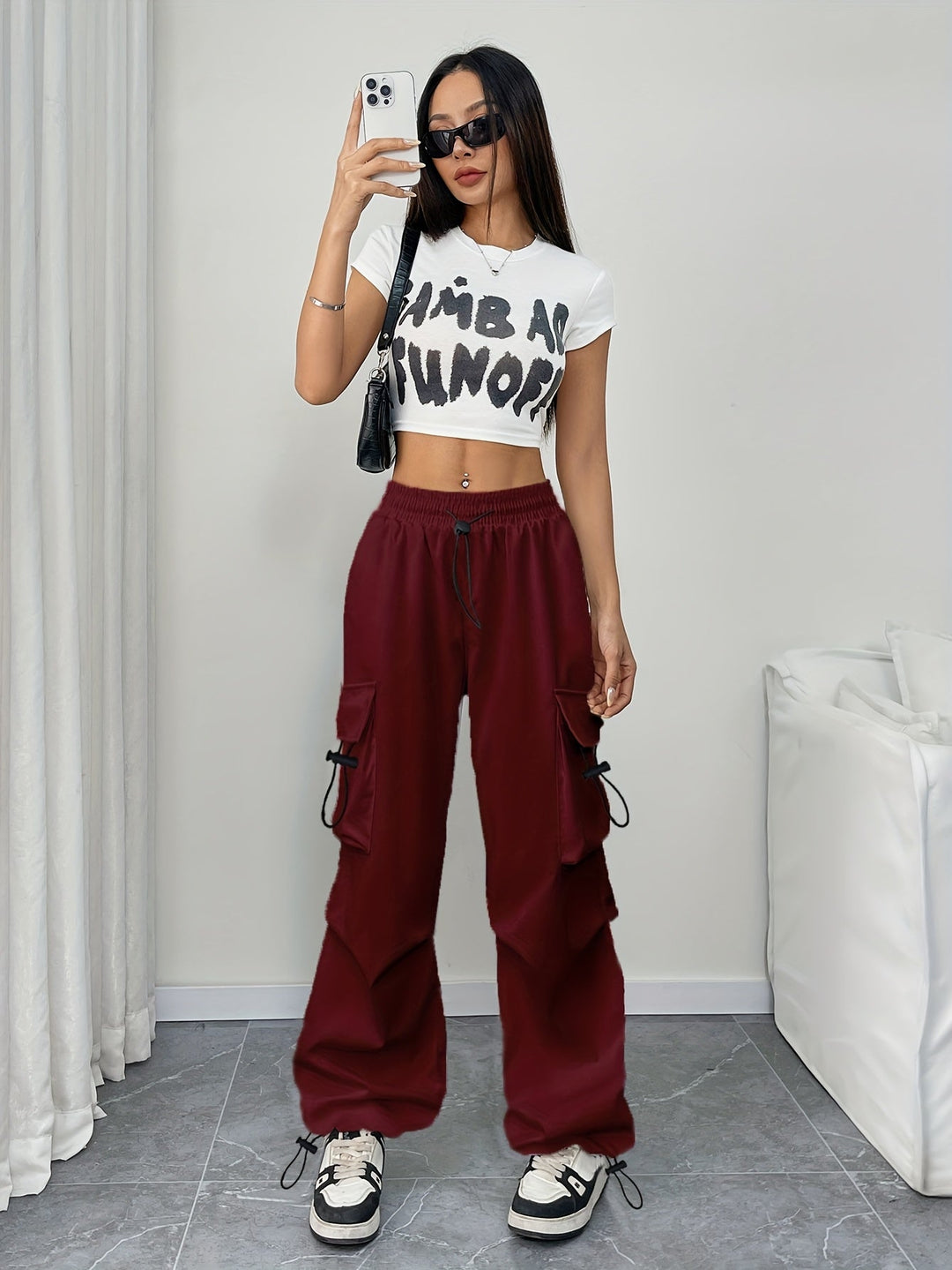 Kaia | Women’s Wide-Leg Drawstring Cargo Pants